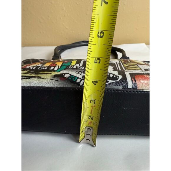 “Biacci Hand-Painted Genuine Leather Tote Bag – Artist Studio Design – - Picture 13 of 16